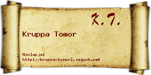 Kruppa Tomor névjegykártya